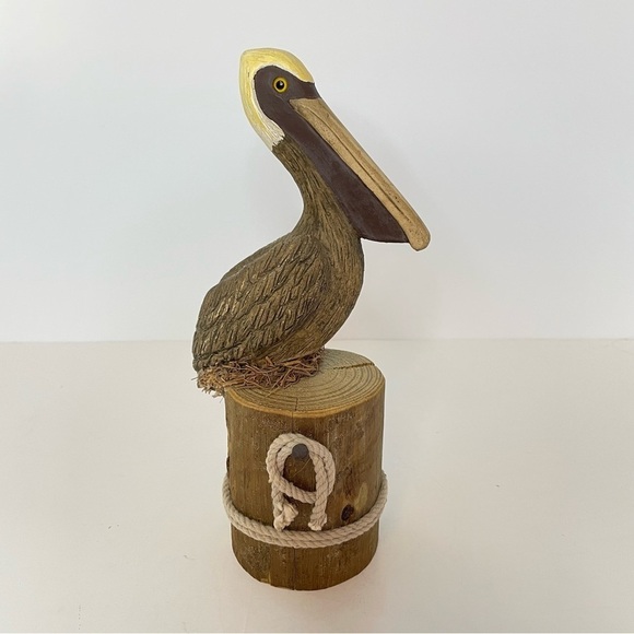 Wooden Sculptured Pelican Beach House Decor - Picture 11 of 11